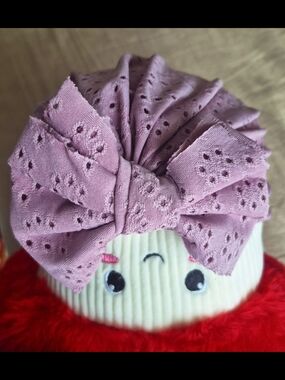Koala Kids Lilac Eyelet Bow Headwrap